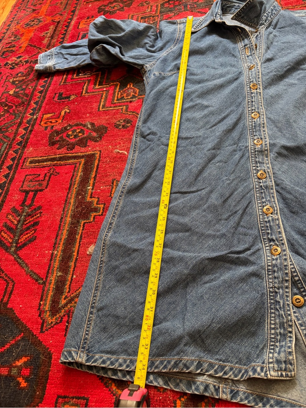 Vintage Liz Claiborne 100% Cotton Denim Button Down Dress - Picture 8 of 8